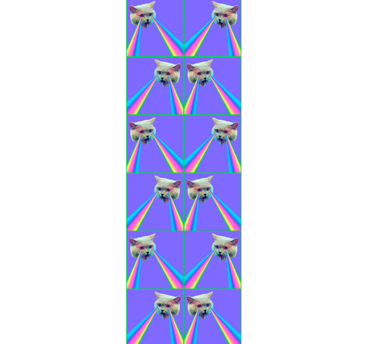 Rulou geam tineret pisica laser vaporwave - TenStickers