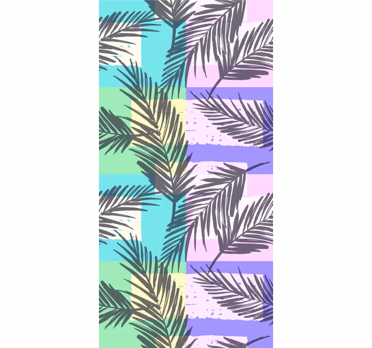 Rulou geam tineret model tropical cu palme pe fundal pătrat - TenStickers