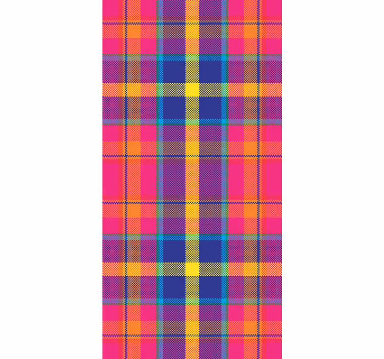 Rulou geam tineret cu model gingham colorat - TenStickers