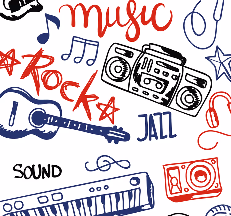 Rulou geam tineret instrumente muzicale - TenStickers
