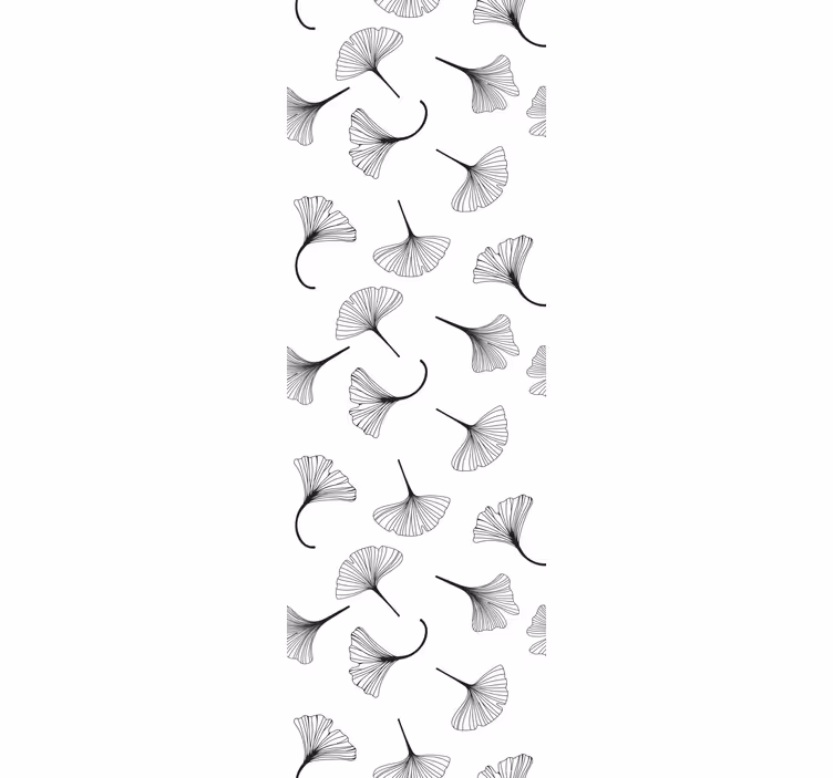 Rulou geam modern model frunze de ginkgo negre - TenStickers