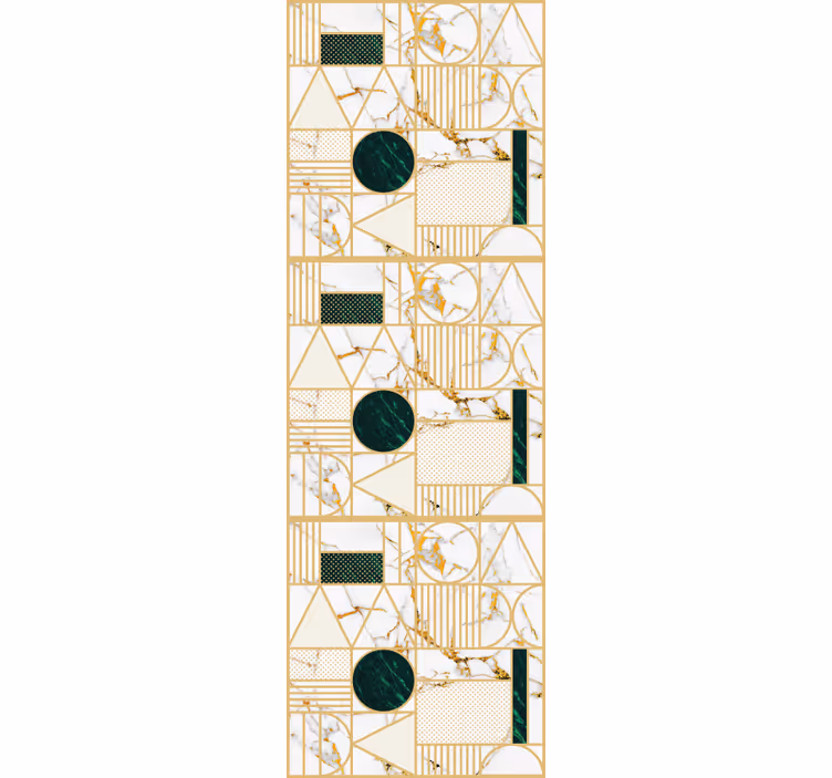 Rulou geam modern marmură albă geometrică - TenStickers