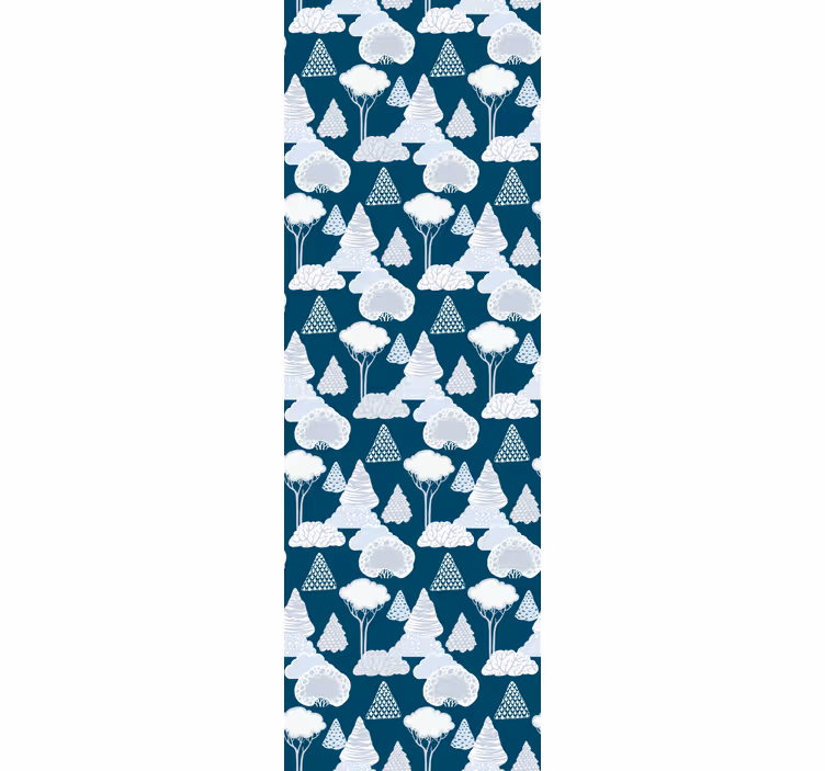 Rulou geam modern copaci albastri navy japandi - TenStickers