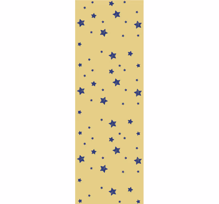Rulou geam modern stele albastre pe fundal galben - TenStickers