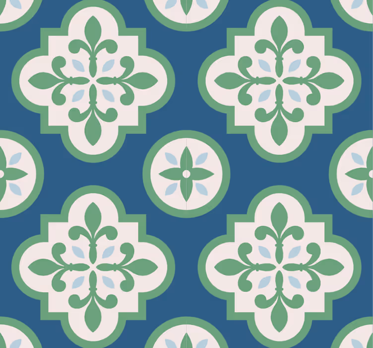 Rulou geam modern plăci ceramice portugheze trifoi verde - TenStickers