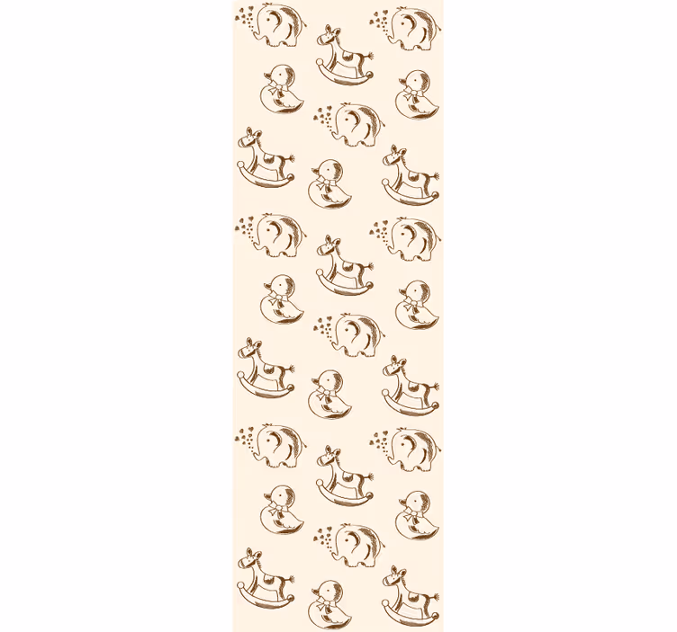 Rulou geam modern cu design drăguț elefant rață și cal - TenStickers