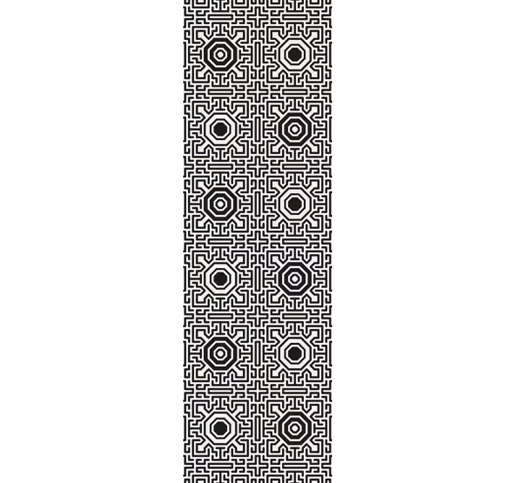 Rulou geam modern octagon și linii - TenStickers