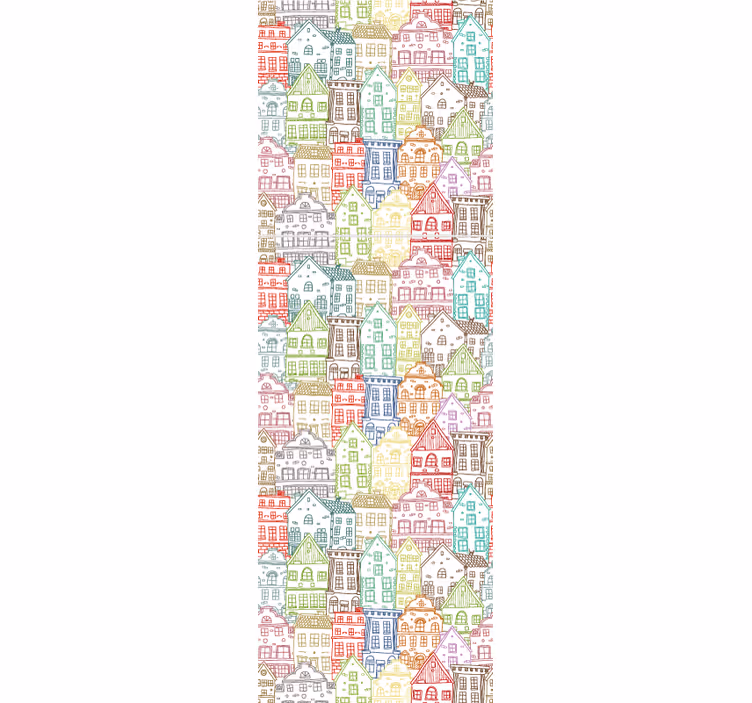 Rulou geam modern cu model case desenate manual - TenStickers