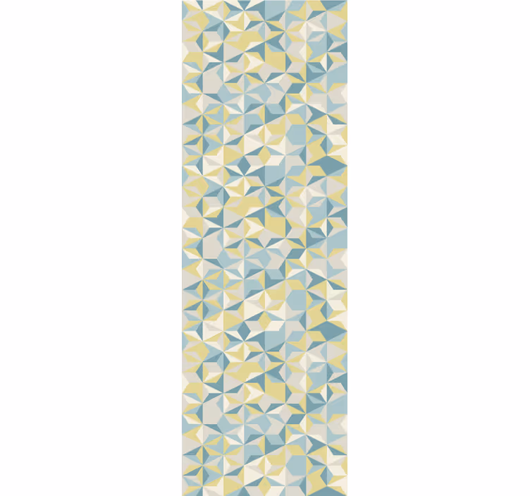 Rulou geam modern geometric bej albastru și galben - TenStickers