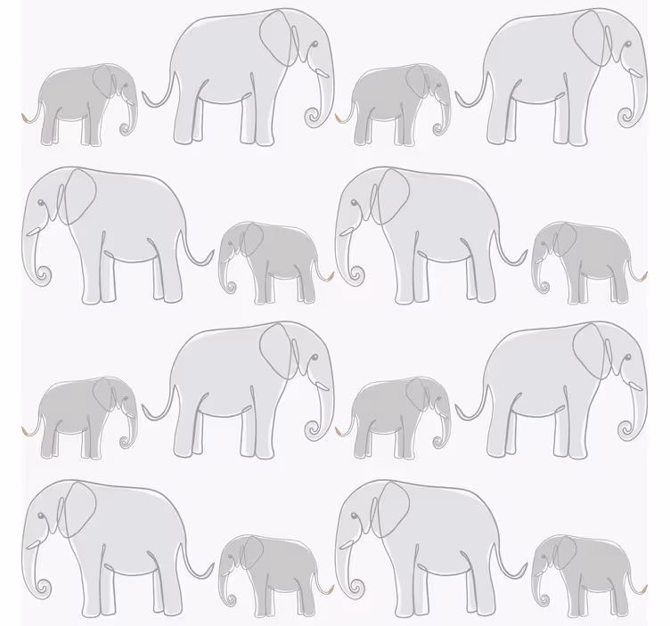 Rulou geam gri elefanți minimalisti - TenStickers