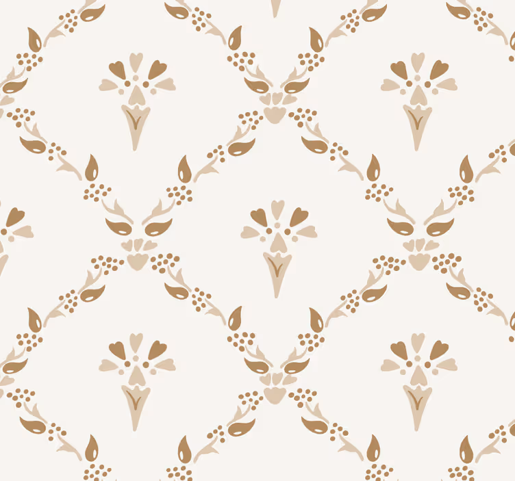 Rulou geam bej cu model floral hexagonal - TenStickers