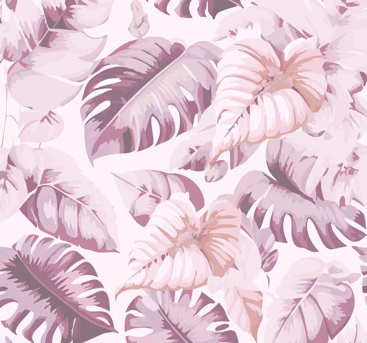 Rulou geam roz frunze tropicale mari - TenStickers