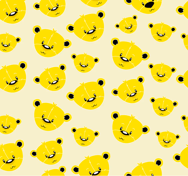 Rulou geam galben cu model de urși drăguți - TenStickers