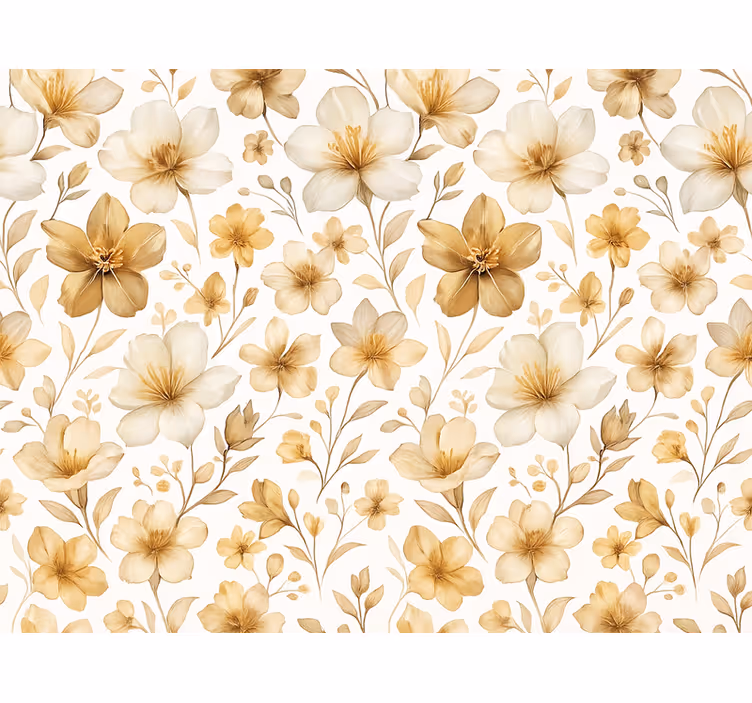 Rulou geam galben design floral realist - TenStickers