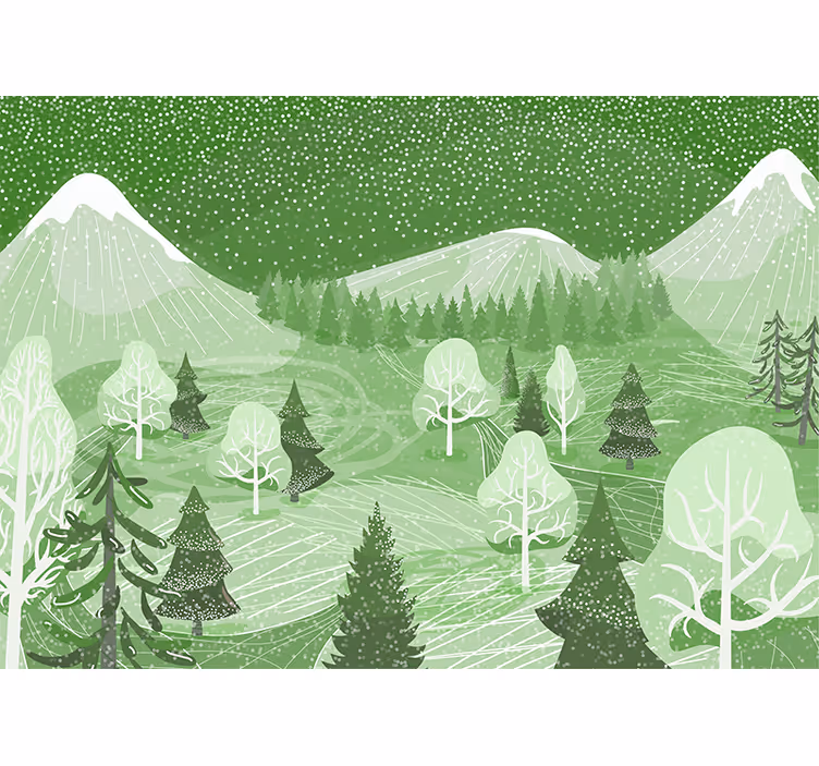 Rulou geam bucătărie pădure verde vintage - TenStickers