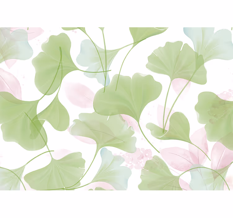 Rulou geam bucătărie frunze ginko acquerelate glamour - TenStickers