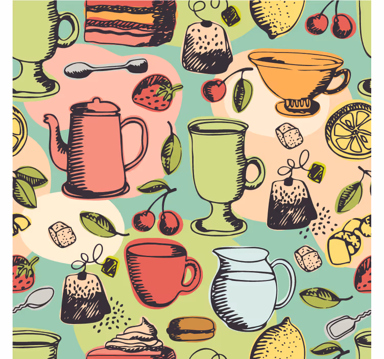Rulou geam bucătărie produse alimentare - TenStickers