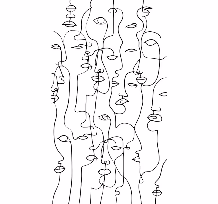 Rulou geam alb cu model fețe - TenStickers