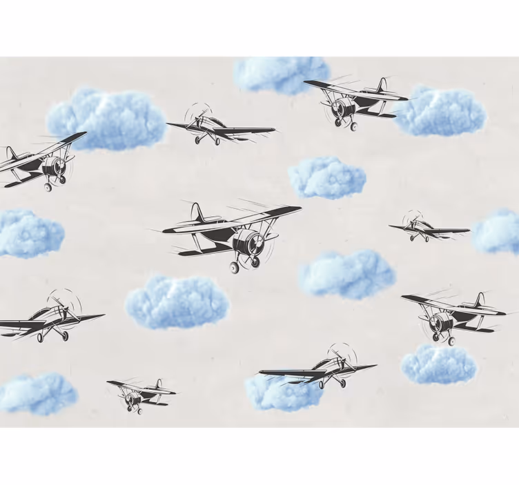 Rulou geam alb avioane pe cer - TenStickers