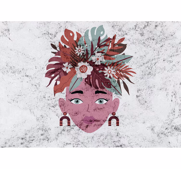 Rulou geam alb design modern cu femei și flori - TenStickers