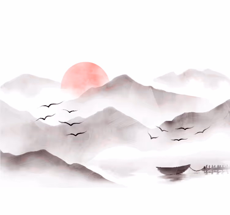 Rulou geam alb peisaje montane acquerelate - TenStickers