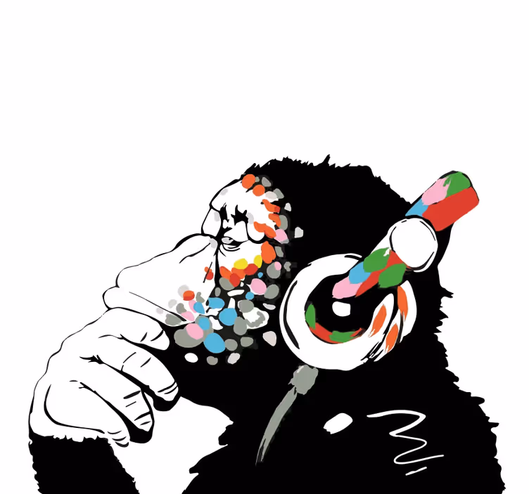 Rulou geam salon muzică mono banksy - TenStickers