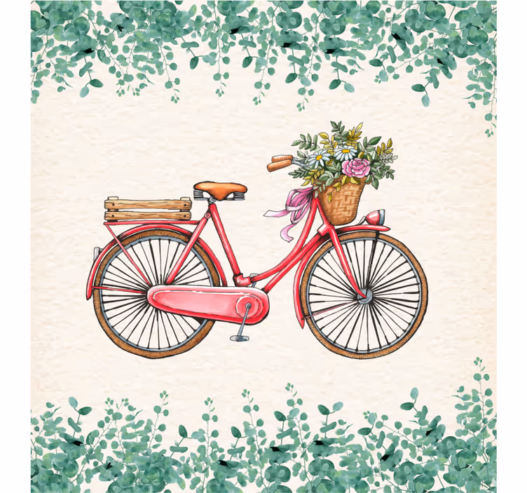 Rulou geam salon bicicletă vintage rustică - TenStickers