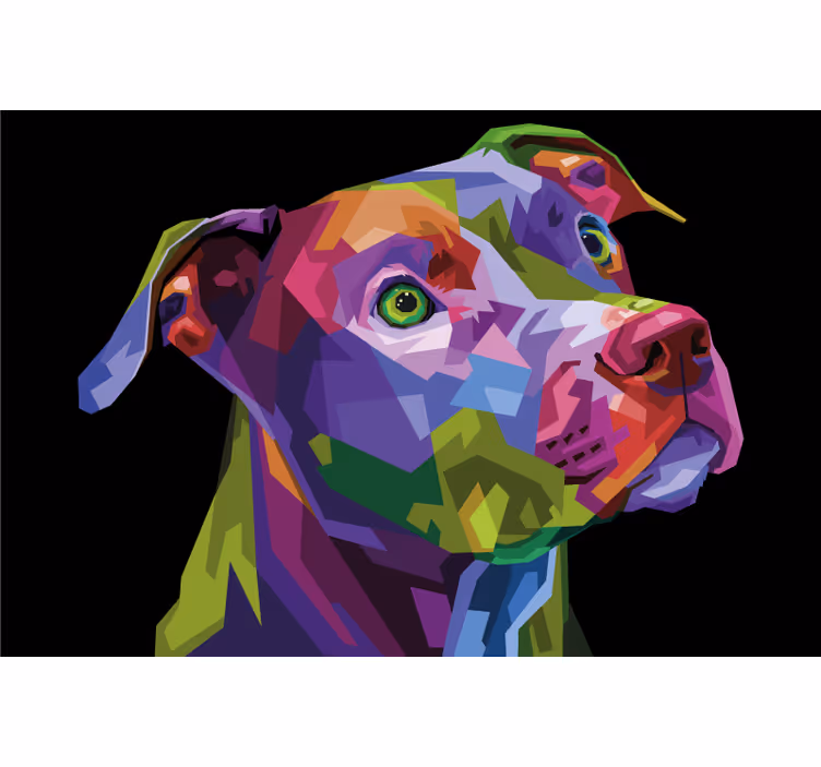 Rulou geam salon câini pitbull modern multicolor - TenStickers