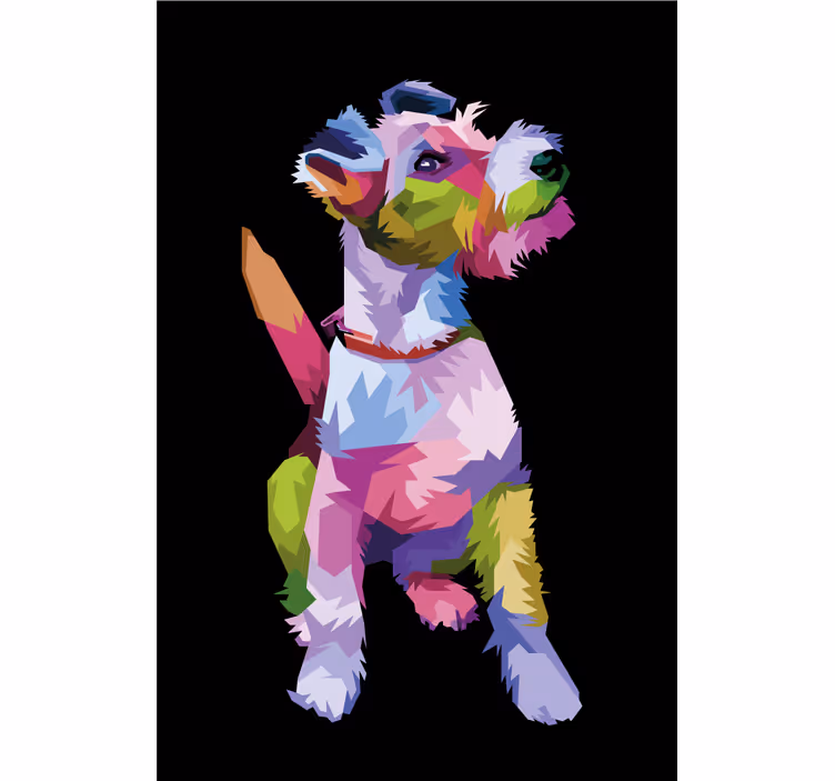 Rulou geam salon animale geometrice fox terrier - TenStickers