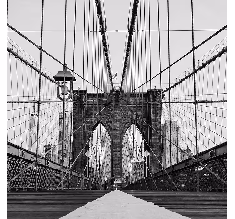 Rulou geam salon podul brooklyn alb-negru - TenStickers
