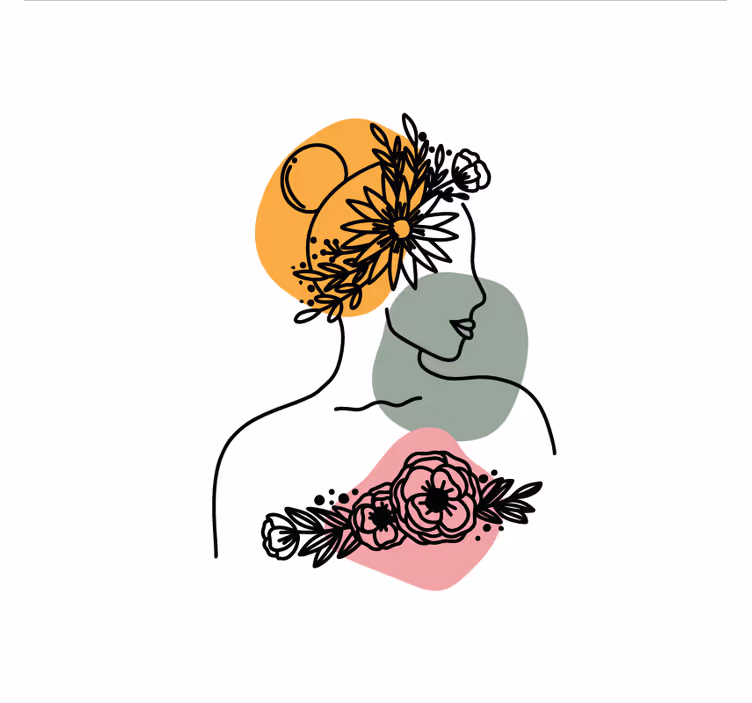 Rulou geam salon față de floare pentru femei - TenStickers