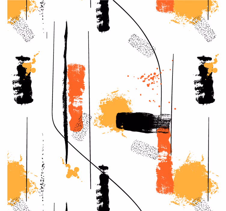 Rulou geam salon artă abstractă liniară - TenStickers