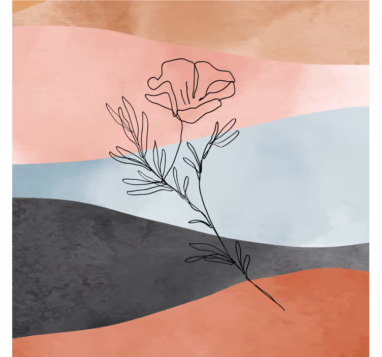 Rulou geam salon pictură abstractă acuarelă - TenStickers