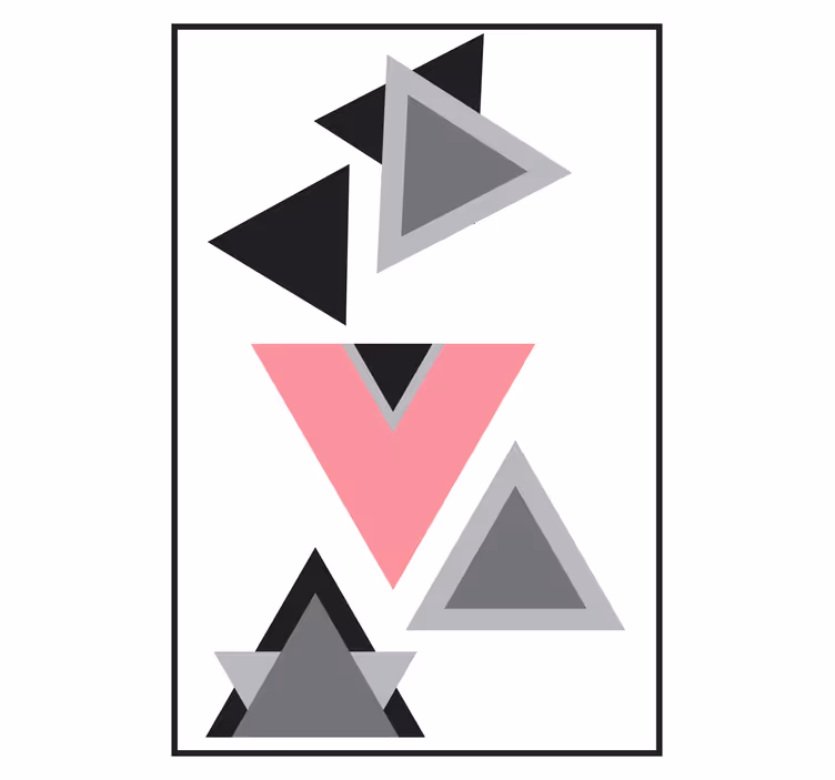 Rulou geam salon artă abstractă triunghiuri - TenStickers