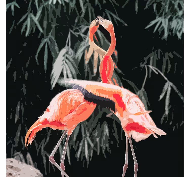 Rulou geam salon fotografii adorabile cu flamingo - TenStickers