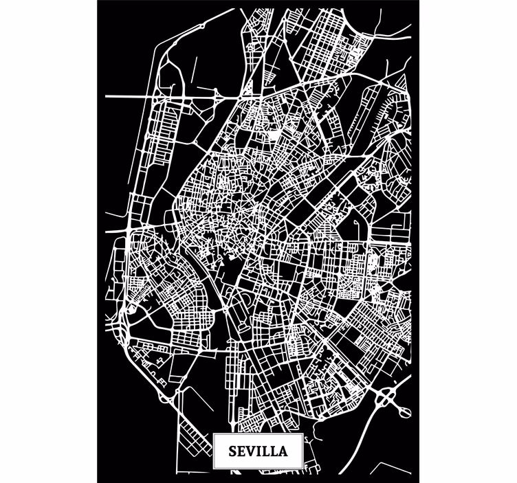 Rulou geam salon hartă topografică sevilla - TenStickers