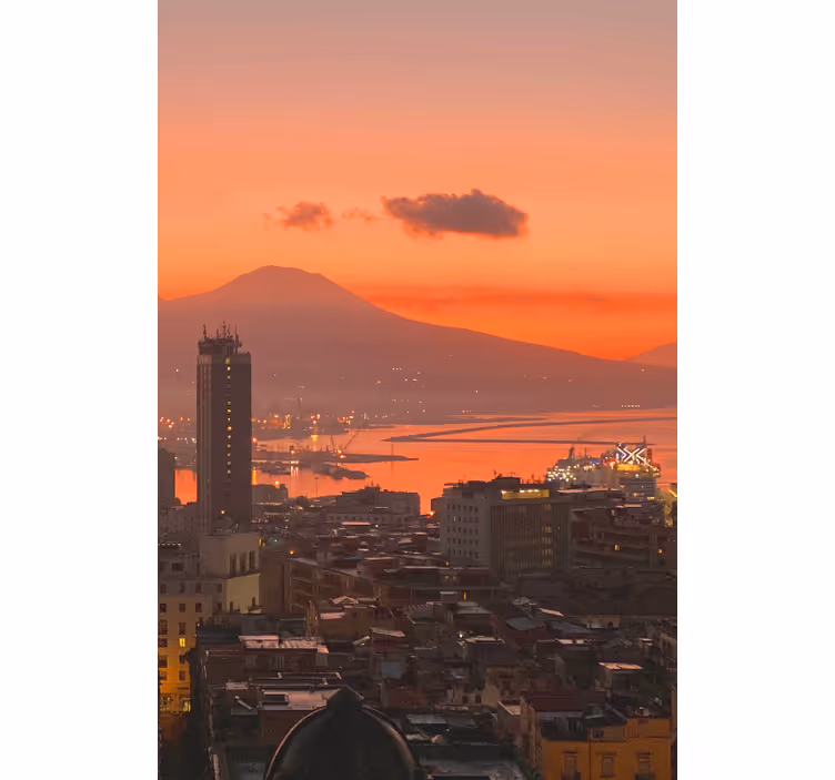 Rulou geam salon apus de soare napoli - TenStickers
