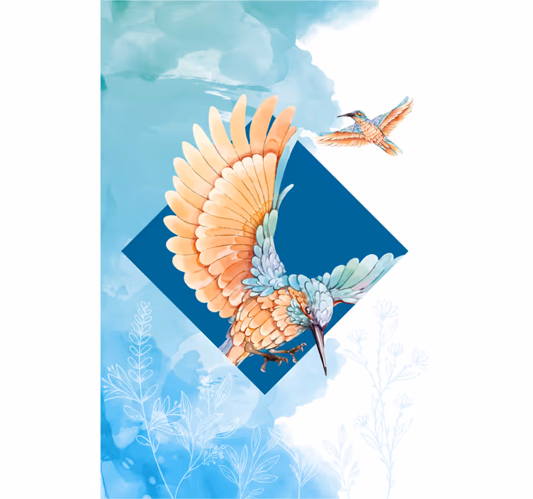 Rulou geam salon păsări kingfisher - TenStickers