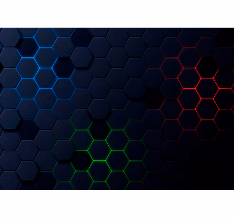 Rulou geam negru model hexagonal 3d - TenStickers