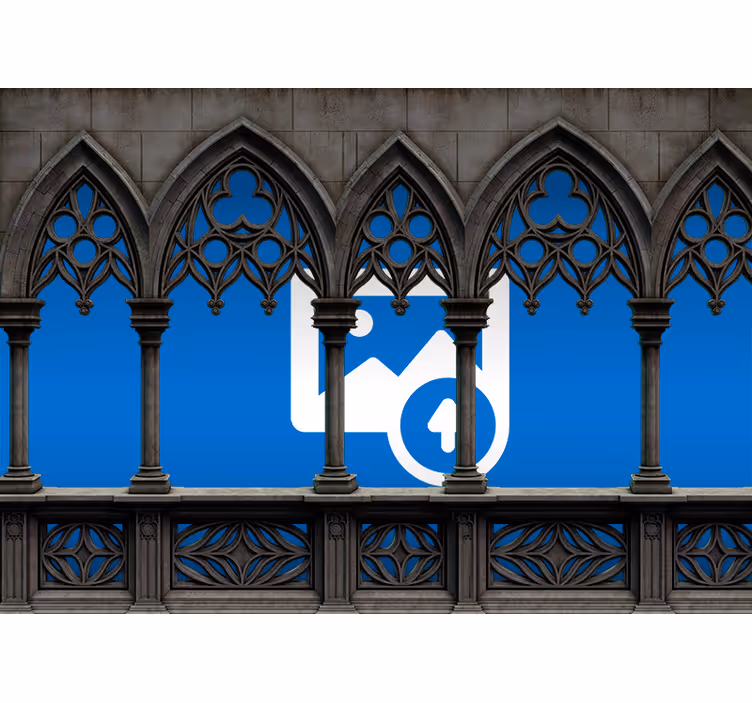 Rulou geam negru fotomural piatră cu cadru - TenStickers