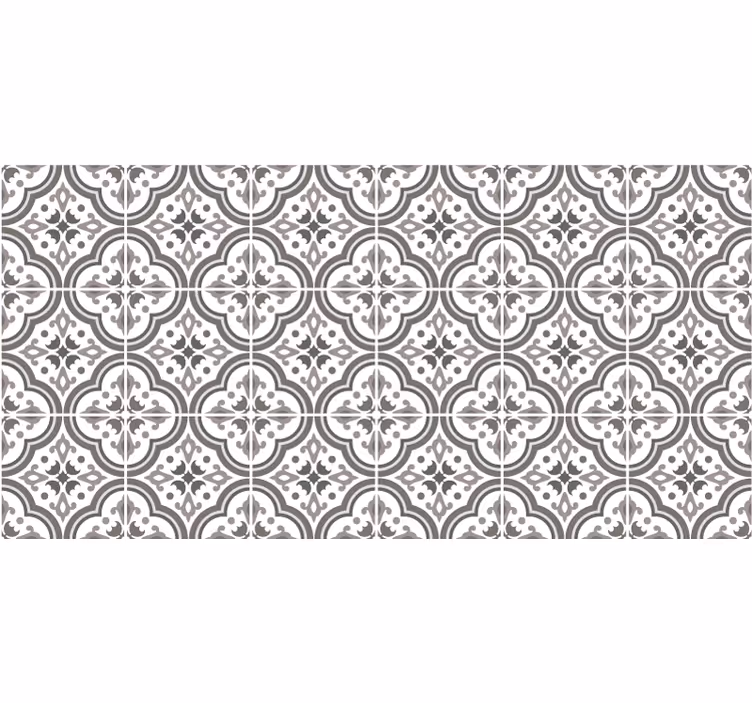 Rulou geam gri cu model floral clasic gri - TenStickers