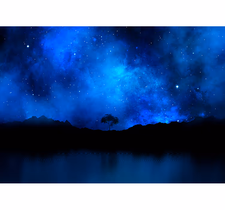 Rulou geam albastru scenă nebuloasă stelară - TenStickers