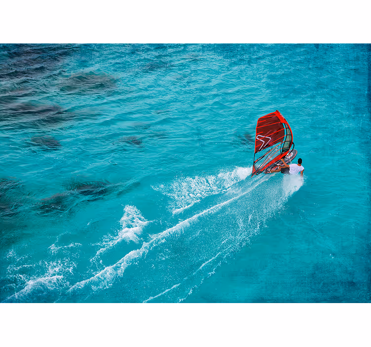 Rulou geam albastru surfer pe apă - TenStickers