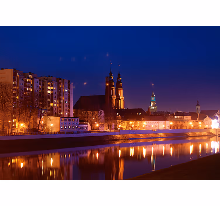 Rulou geam albastru opole după apus - TenStickers