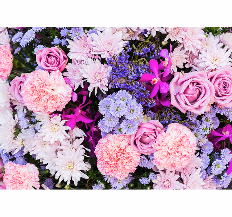 Rulou geam roz cu flori colorate - TenStickers