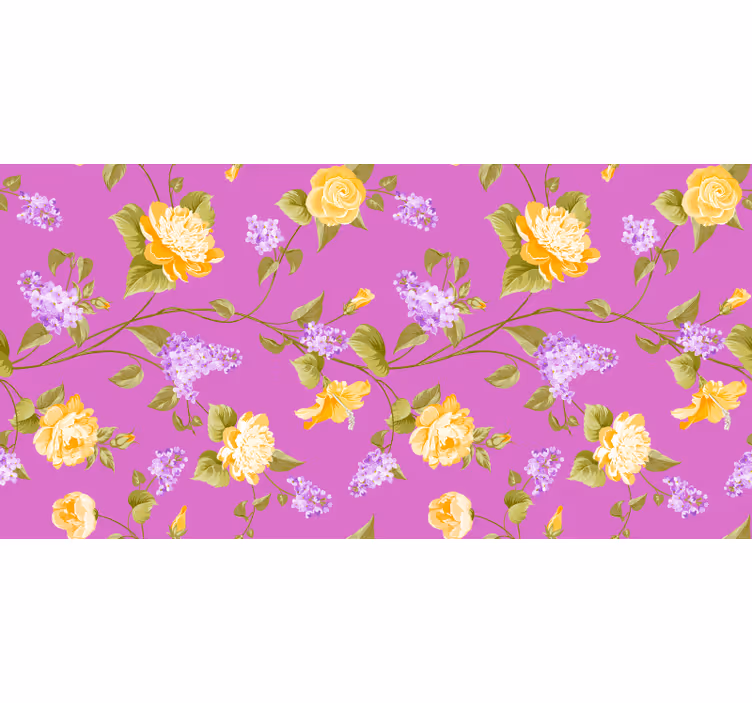 Rulou geam violet cu model floral înflorit - TenStickers