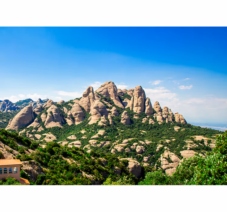 Rulou geam salon fotomural muntele catedralei montserrat - TenStickers