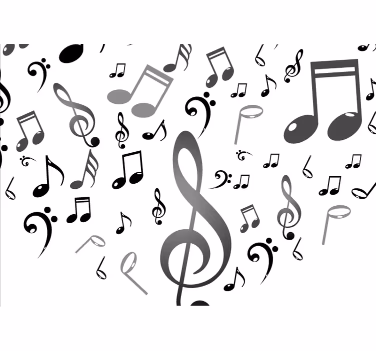Rulou geam salon note muzicale - TenStickers