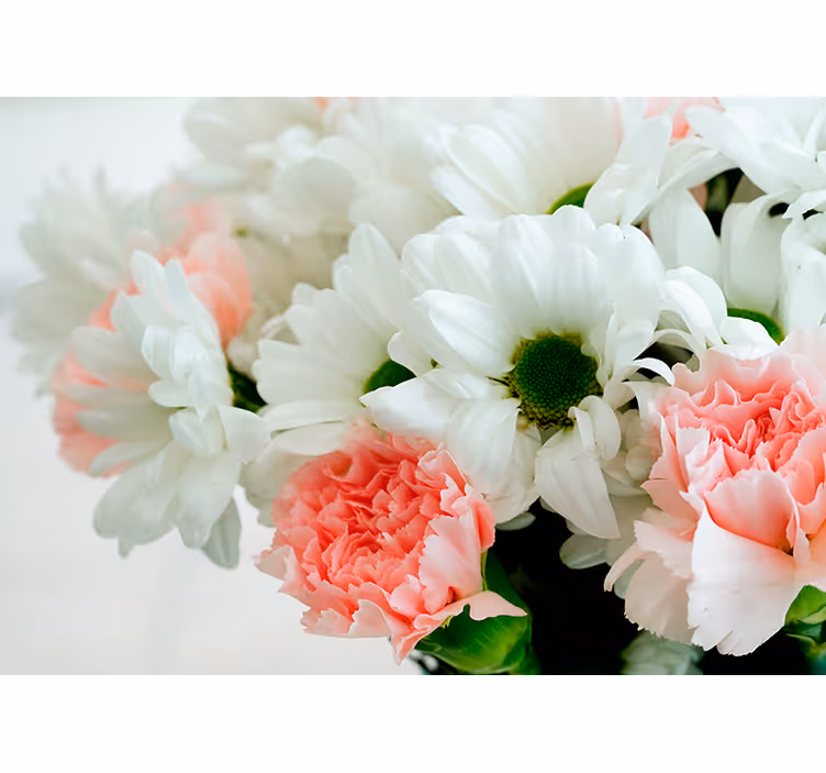 Rulou geam salon buchet alb frumos - TenStickers
