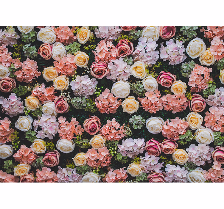 Rulou geam salon flori stil vintage - TenStickers